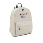Rugzak personaliseren met voorvak en gevoerde handvatten Colors kleur beige afbeelding met logo