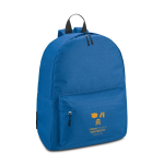 Rugzak personaliseren met voorvak en gevoerde handvatten Colors kleur koningsblauw afbeelding met logo