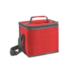 Promotionele koeler met trekkoord en kubuszak aan de voorkant kleur rood
