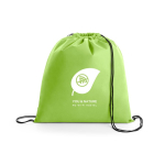 Goedkope non-woven rugzakjes bedrukken 80 gr/m2 Downtown kleur lichtgroen afbeelding met logo