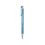 Aluminium balpen met drukmechanisme blauwe inkt met afdrukgebied