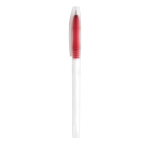 Balpen met transparant gekleurde dop Clear Print kleur rood