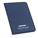 Eenvoudig goedkoop portfolio met A4 notitieblok Essence kleur blauw afbeelding met logo