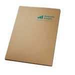 Kartonnen portfoliomappen bedrukken met blok en pen A4 Eco kleur naturel afbeelding met logo