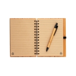 Gerecycled notitieboekje met pen en bamboe kaft A5 Bamboo kleur naturel derde weergave