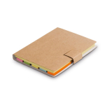 Kartonnen notitieblok met notities en stickers Sticky Basic kleur bruin