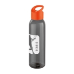 Elegante corporate plastic fles in zwart 630ml Dark kleur oranje afbeelding met logo