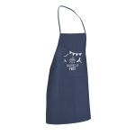 Non-woven keukenschort kleur blauw afbeelding met logo