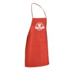 Non-woven keukenschort kleur rood afbeelding met logo