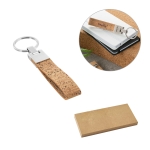 Elegante kurken sleutelhanger met metalen details Cork diverse kleuren