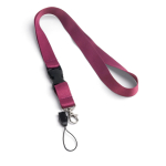 2 cm polyester keycord bedrukken met sluiting Doubleclip Plus