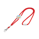 Verstelbare lanyards 0,5 cm en polyester geschikt voor Doming kleur rood afbeelding met logo