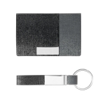 Elegante set met kaarthouder en sleutelhanger Elegance kleur grijs derde weergave