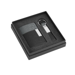Elegante set met kaarthouder en sleutelhanger Elegance kleur grijs
