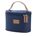 Mooie toilettas met logo van microvezel en leer Clubstyle kleur blauw