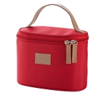 Mooie toilettas met logo van microvezel en leer Clubstyle kleur rood