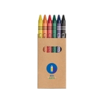Kartonnen doos met 6 waskrijtjes Window kleur bruin afbeelding met logo 2