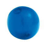 Kleurrijke transparante strandbal met logo Mini kleur blauw