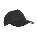Sandwich-stijl pet van polyester met striksluiting en ventilatiegaten kleur zwart