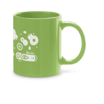 Keramische mok bedrukken met tekst 350ml Basic Colorful kleur lichtgroen afbeelding met logo