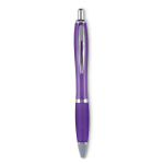 Goedkope plastic pennen met antislipafwerking bedrukken Colors kleur doorzichtig paars