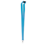 Keycord bedrukken van 2 cm met veiligheidsclip BasicStyle Plus kleur cyaan blauw