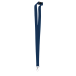 Keycord bedrukken van 2 cm met veiligheidsclip BasicStyle Plus kleur marineblauw