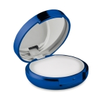 Gespiegelde lippenbalsem in metalen doos SPF 15 UV-reflectie kleur blauw
