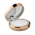 Gespiegelde lippenbalsem in metalen doos SPF 15 UV-reflectie kleur champagne