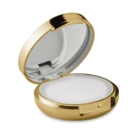 Gespiegelde lippenbalsem in metalen doos SPF 15 UV-reflectie kleur goud