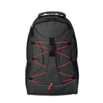 Polyester sportrugzak met logo HikeTrail 600D kleur rood