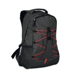 Polyester sportrugzak met logo HikeTrail 600D kleur rood tweede weergave