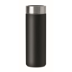 Thermoskan van staal en bamboe met bedrukking 400 ml TeaBoo kleur zwart