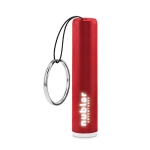 Sleutelhanger met lampje en kleurrijke cilindrische vorm Logolight kleur rood
