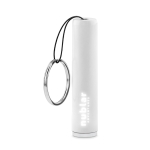 Sleutelhanger met lampje en kleurrijke cilindrische vorm Logolight kleur wit