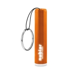 Sleutelhanger met lampje en kleurrijke cilindrische vorm Logolight kleur oranje