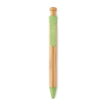 Bamboe milieuvriendelijke pen met blauwe inkt ColorTip kleur groen