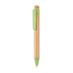 Bamboe milieuvriendelijke pen met blauwe inkt ColorTip kleur groen tweede weergave