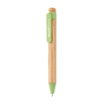 Bamboe milieuvriendelijke pen met blauwe inkt ColorTip kleur groen hoofdweergave tweede weergave