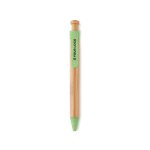 Bamboe milieuvriendelijke pen met blauwe inkt ColorTip kleur groen weergave met bedrukking