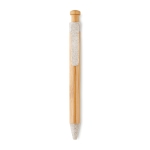 Bamboe milieuvriendelijke pen met blauwe inkt ColorTip kleur beige