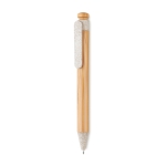 Bamboe milieuvriendelijke pen met blauwe inkt ColorTip kleur beige tweede weergave