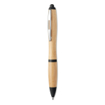 Bamboe pen met drukknop en ABS details Colorwood kleur zwart tweede weergave