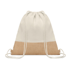 Rugzakjes laten bedrukken van 160 g/m2 katoen en jute Natural kleur beige