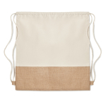 Rugzakjes laten bedrukken van 160 g/m2 katoen en jute Natural kleur beige tweede weergave