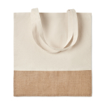 Katoenen tassen met detal jute bedrukken 160 g/m2 Natural kleur beige