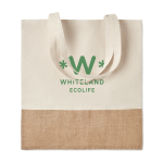 Katoenen tassen met detal jute bedrukken 160 g/m2 Natural kleur beige tweede hoofdweergave