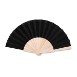 Handwaaier van hout en polyester Woodster kleur zwart