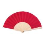 Handwaaier van hout en polyester Woodster kleur rood