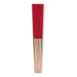 Handwaaier van hout en polyester Woodster kleur rood tweede weergave